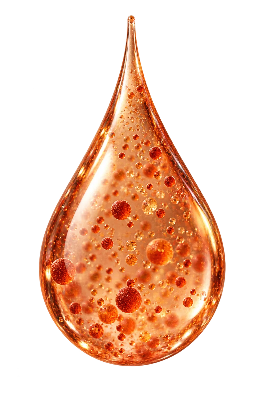Astaxanthin-inspired red liquid with suspended particles